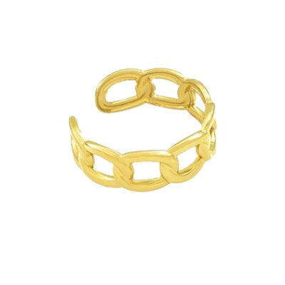 Επιχρυσωμένο ατσάλινο δαχτυλίδι - Chain Ring