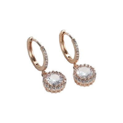 Ορειχάλκινα κρεμαστά σκουλαρίκια με ζιργκόν - Milena Earrings